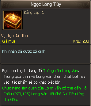 Nguyên liệu nâng sao Long Văn