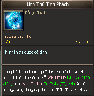 Linh Thú Thánh Phách – Nguyên liệu nâng Linh Tính